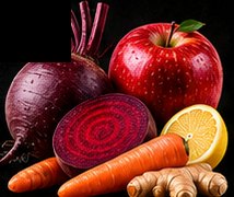 Beetroot, Red Apple, Carrot, Lemon, Ginger