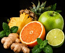 Pineapple, Orange, Green Apple, Lime, Ginger