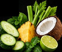 Cucumber, Pineapple, Celery, Lime, Mint, Coconut Water
