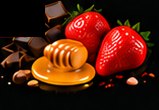 Whey Chocolate, Strawberry, Almond Milk, Honey